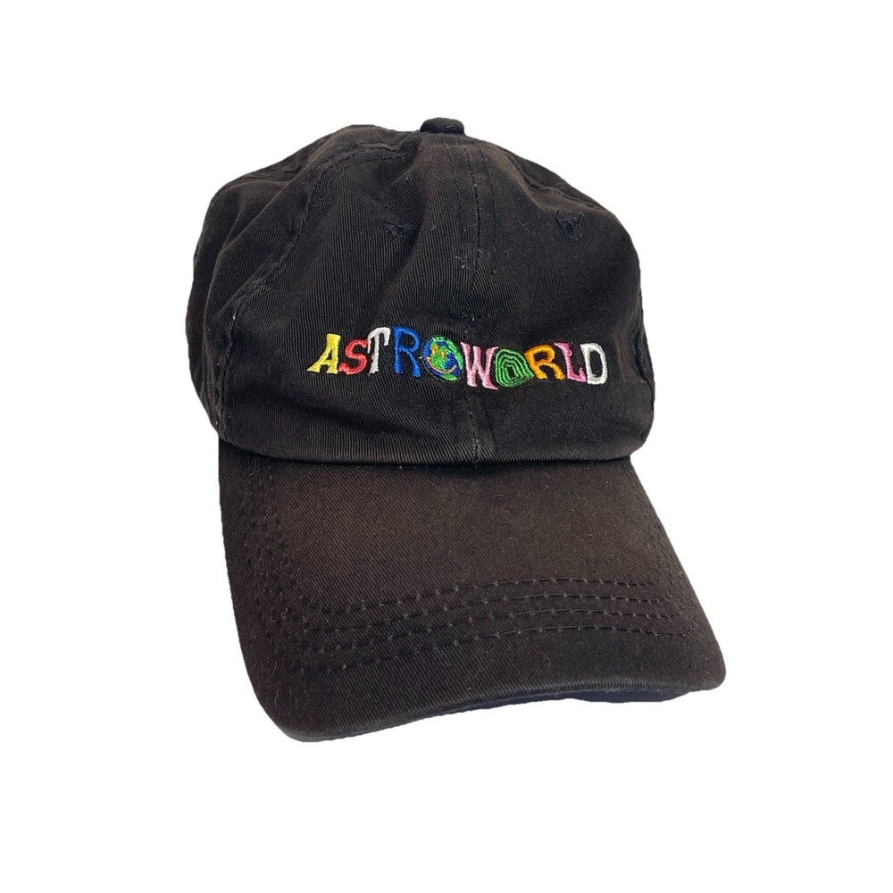 Astroworld Faded Black Baseball Hat Cap Embroidered